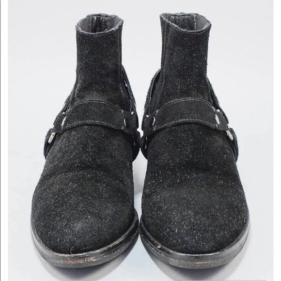 ALL SAINTS BLACK SUEDE ANKLE BOOTIES - Picture 2 of 16